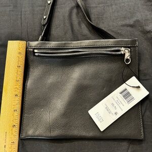 Eileen Fisher black leather convertible bag